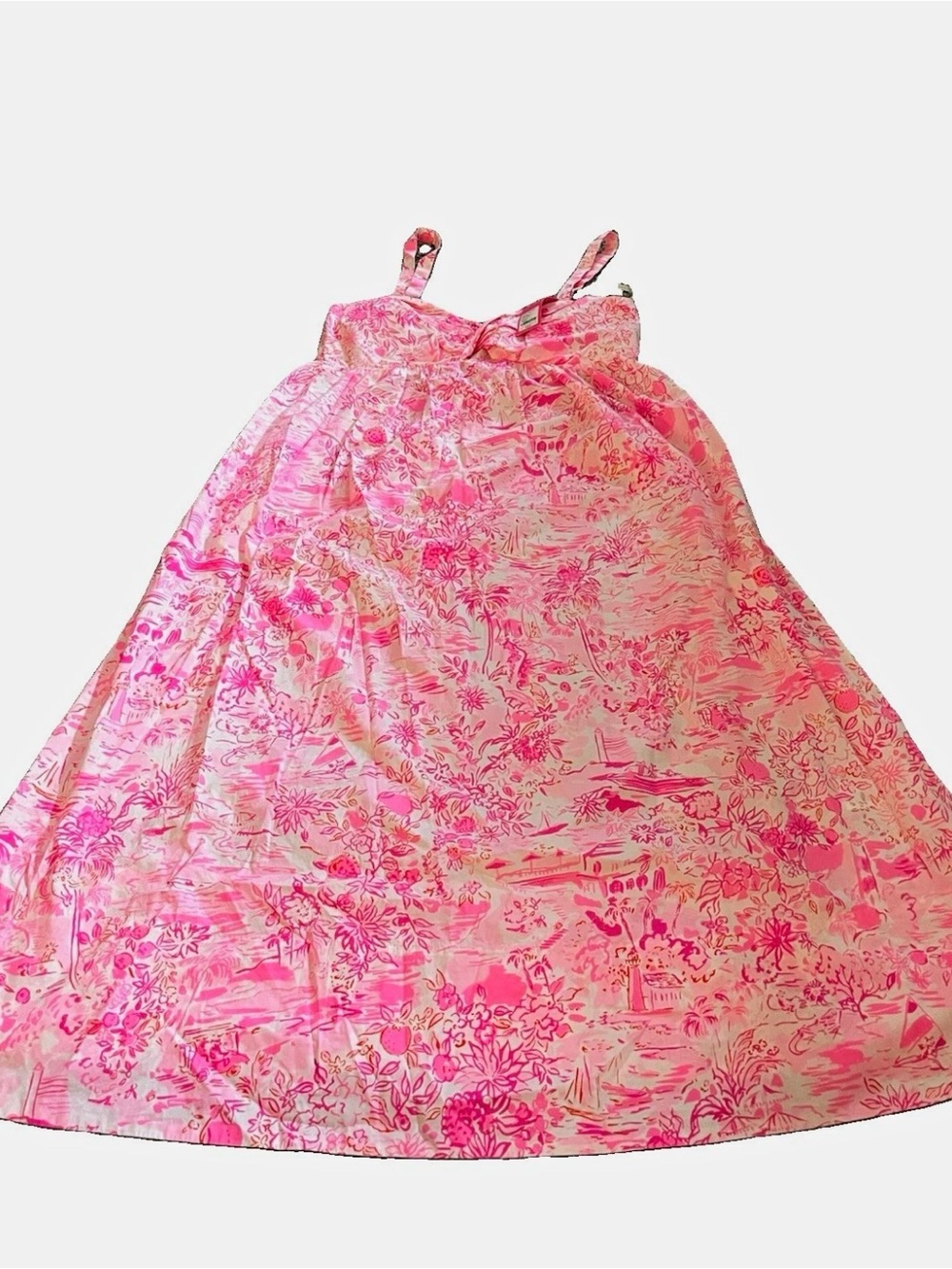 Lilly Pulitzer Azora Cotton Midi Dress Peony Pink Seaside Scene Size 12 NWT